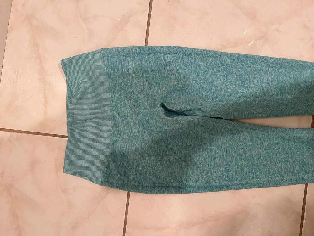 Alo Yoga High Waist Alosoft Lounge Legging in Bright Aqua Heather - Picture 5 of 9
